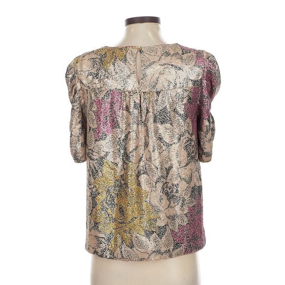 Anthropologie Marie Floral Sequin Puff Sleeve Sequined Dress Top Womens Sz 4 NWT - Picture 3 of 8